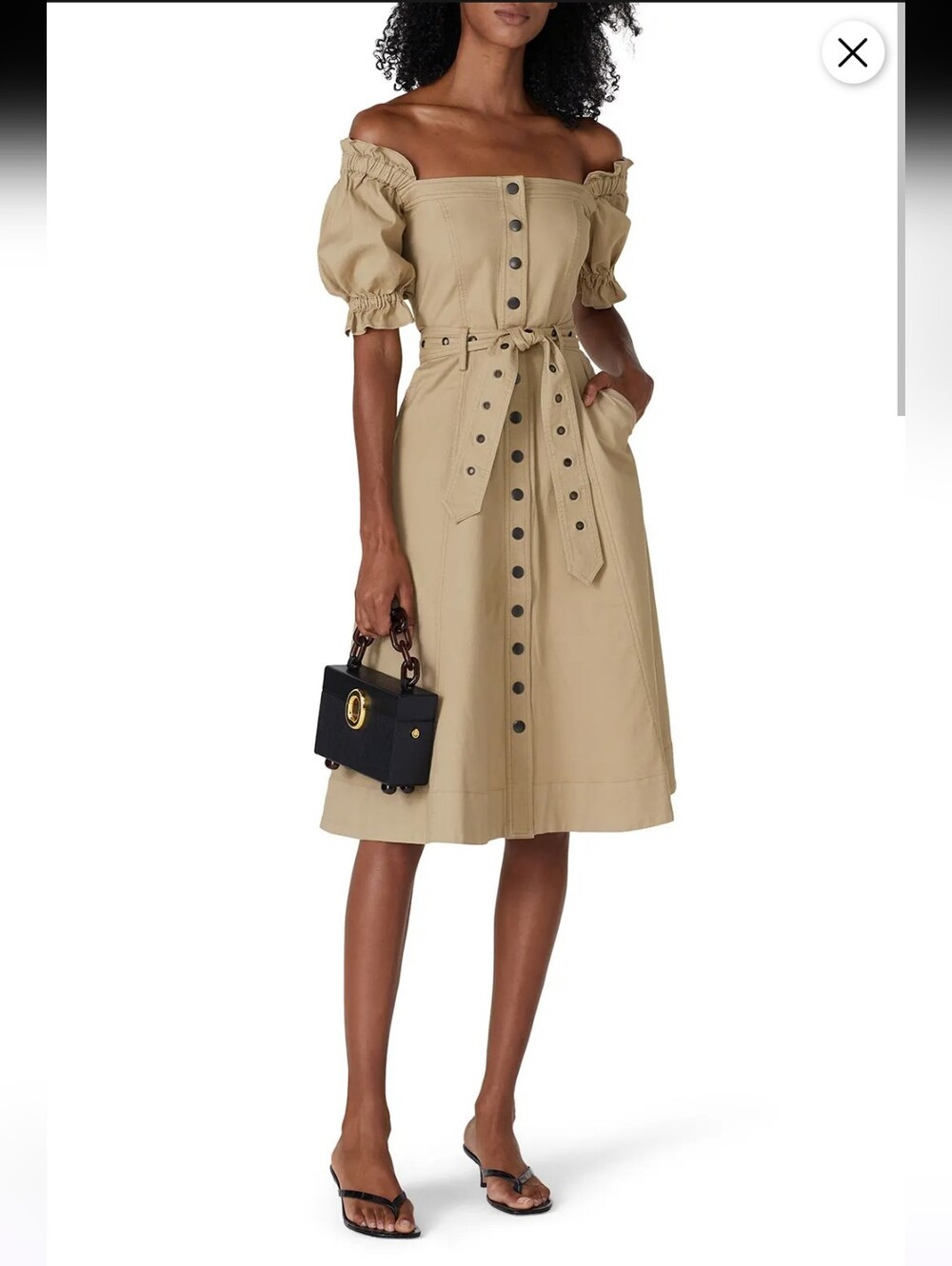 Marissa Webb Charlize Canvas Puff Sleeve Dress Size 2